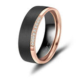 Black Titanium & Rose Gold PVD Edge 5mm Ladies Ring