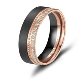 Black Titanium Matted Finish & Rose Gold PVD 5mm Ladies Ring