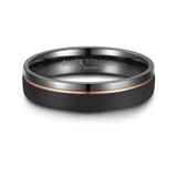 Black Titanium & Rose Gold PVD 5mm Mens Ring