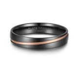 Black Titanium & Rose Gold PVD 4.5mm Mens Ring