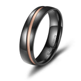 Black Titanium & Rose Gold PVD 4.5mm Mens Ring