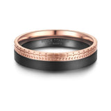 Black Titanium Matted Finish & Rose Gold PVD 5mm Mens Ring