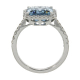 18ct White Gold Diamond & Aquamarine Ring