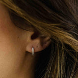 Sterling Silver Cubic Zirconia Hoop Earrings