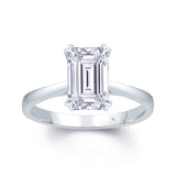 Platinum Lab Grown Emerald Cut Diamond Ring