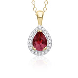 9ct Gold Diamond and Oval Ruby/Emerald/Sapphire Necklace