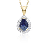 9ct Gold Diamond and Oval Ruby/Emerald/Sapphire Necklace