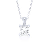 9ct White Gold Lab Diamond Necklace