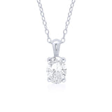 9ct White Gold Lab Diamond Necklace