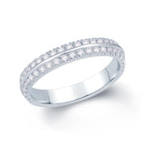 18ct Gold Two Row Diamond Ring