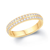 18ct Gold Two Row Diamond Ring