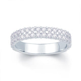 Platinum Two Row Claw-Set Diamond Ring