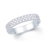 Platinum Two Row Claw-Set Diamond Ring