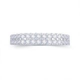 Platinum Two Row Claw-Set Diamond Ring