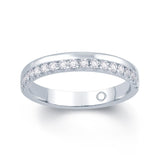 Platinum Round Offset Claw Diamond Ring