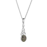 Sterling Silver Connemara Marble Celtic Knot Necklace
