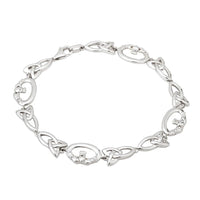 Sterling Silver Claddagh & Trinity Knot Bracelet