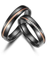 Black Titanium & Rose Gold 4.5mm Ladies Ring