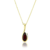9ct Gold Diamond & Garnet Necklace