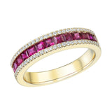 18ct Gold Diamond and Sapphire / Ruby / Emerald Ring Band