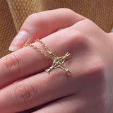 Martina Hamilton 9ct Gold St Brigid's Woven Reed Cross Necklace