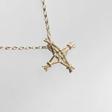 Martina Hamilton 9ct Gold St Brigid's Woven Reed Cross Necklace