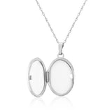 Sterling Silver Mother of Pearl Oval Locket Necklace