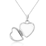 Sterling Silver Diamond Heart Locket Necklace