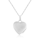 Sterling Silver Diamond Heart Locket Necklace