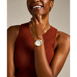 Fossil Neutra Quartz Gold Tone Mother of Pearl Dial 36mm Ladies Watch ES5358