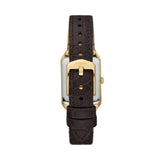 Fossil Raquel Quartz Gold Steel Leather Strap 23mm Ladies Watch ES5367