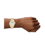 Fossil Gilmore Quartz Gold Tone Silver Dial 38mm Ladies Watch ES5395