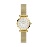 Fossil Carlie Mini Quartz Gold Steel Mother of Pearl Dial 28mm Ladies Watch ES5462