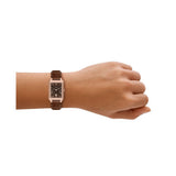 Fossil Raquel Quartz Rose Gold Steel Brown Dial 23mm Watch ES5503