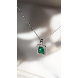 Carat London Sterling Silver Eton Green Cubic Zirconia Necklace