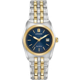 Citizen Corso Eco Drive Two Tone Steel Blue Dial 28mm Watch EW2294-53L
