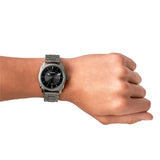 Fossil Machine Quartz Smoke Grey Steel Black Dial 42mm Watch FS4774