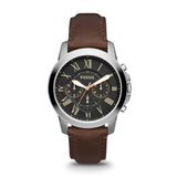 Fossil Grant Quartz Brown Leather Black Dial 44mm Watch FS4813