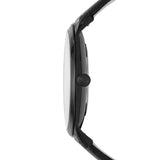 Fossil Minimalist Quartz Black Steel Black Leather Strap 44mm Watch FS5447