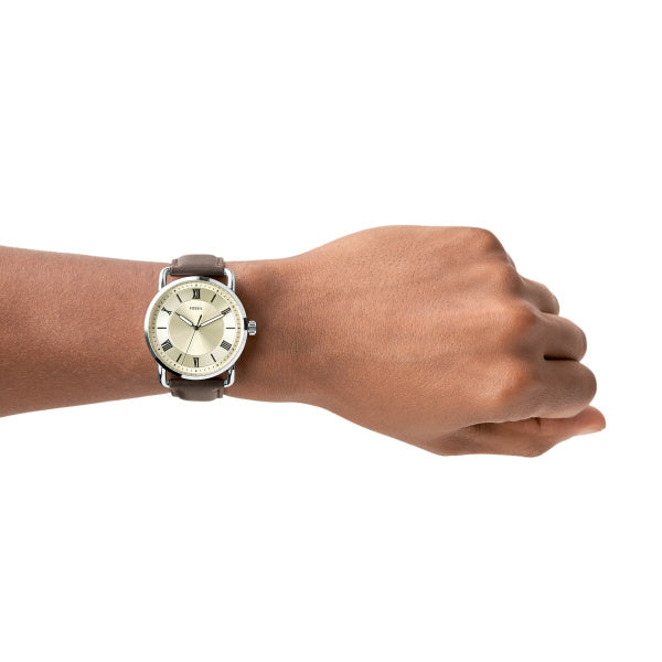 Fossil Copeland Quartz Brown Leather Cream Dial 42mm Watch FS5663