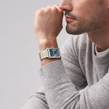 Fossil Carraway Quartz Two Tone Steel Blue Dial 30mm Watch FS6010