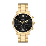 Fossil Neutra Quartz Gold Steel Black Dial 44mm Watch FS6093