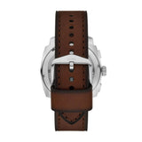 Fossil Machine Quartz Green Dial Brown Leather Strap 44m Watch FS6100