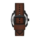 Fossil Machine Black Dial Brown Leather Strap 44mm Watch FS6101