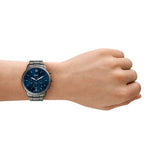 Fossil Neutra Quartz Gunmetal Steel Blue Dial Watch FS6111