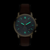 Fossil Neutra Quartz Blue Dial Brown Leather Strap 44mm Watch FS6162