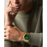 Fossil Neutra Quartz Gold Steel Green Dial 44mm Watch FS6164