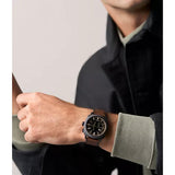 Fossil Machine Big Tic Quartz Black Dial Leather Strap 41mm Watch FS6165