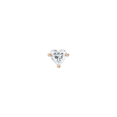 Thomas Sabo Sterling Silver Rose Gold Plated Heart Stud Earring