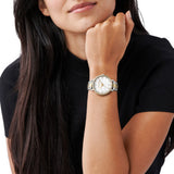 Michael Kors Pyper Quartz Two Tone Steel White Dial 38mm Watch MK4918